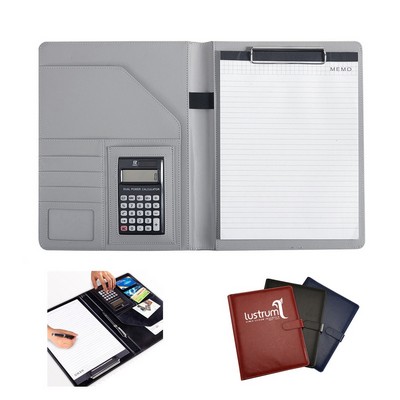 A4 Pu Leather File Folder with Calculator