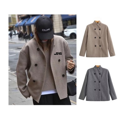 Double-breasted Woolen Jacket