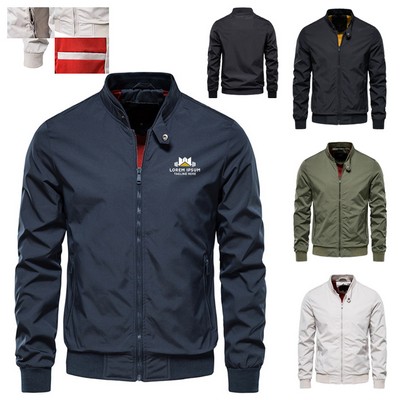 Fashion Stand-up Collar Bomber Jacket