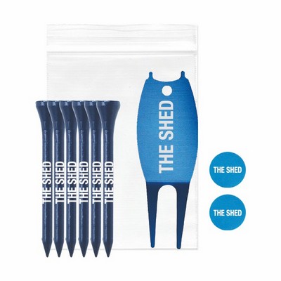 6 Tees, 2 Ball Markers and 1 Aluminum Divot Tool