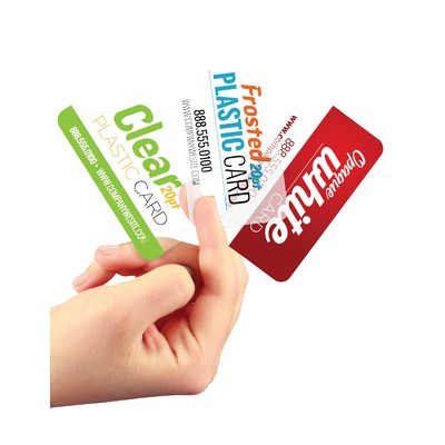 1.5" x 3.5" - 20PT White Plastic Business Cards 4/4 with Round Corners