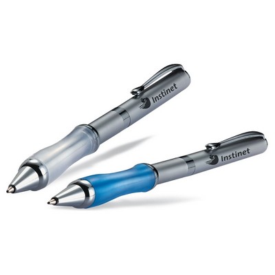 Twist-Action Ballpoint Pen with Translucent Soft Rubberized Grip