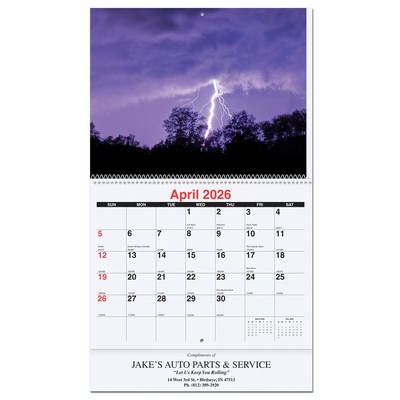 Majestic Outdoors Monthly Wall Calendar w/Coil Bound (10 5/8"x18¼")