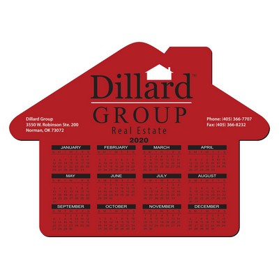 House Shape Hard Surface Calendar Mouse Pad Full Color 1/8" Foam Base