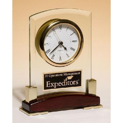 6" x 7 3/4" Beveled Glass Desktop Clock