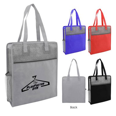 Color Basics Heathered Non-Woven Tote Bag