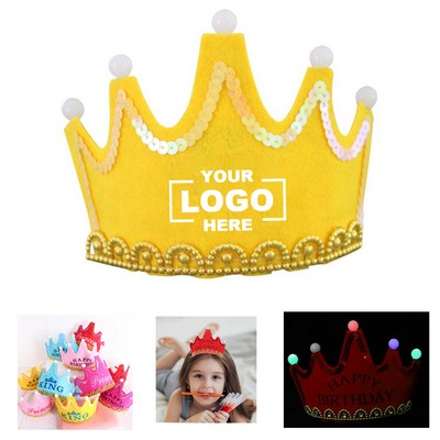 LED Kids Birthday Party Crown Hats