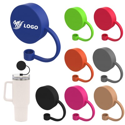 Round Colored Silicone Straw Topper