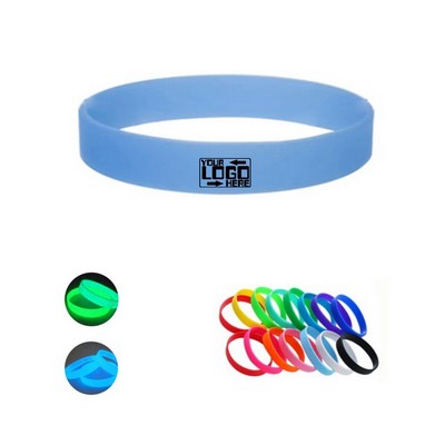 Glow In the Dark Silk Print Silicone Wristband