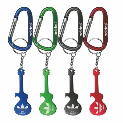 Guitar Shaped Bottle Opener with Key Chain & Carabiner