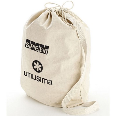 12 oz. Large Cotton Canvas Drawstring Gym & Sports Travel Backpack