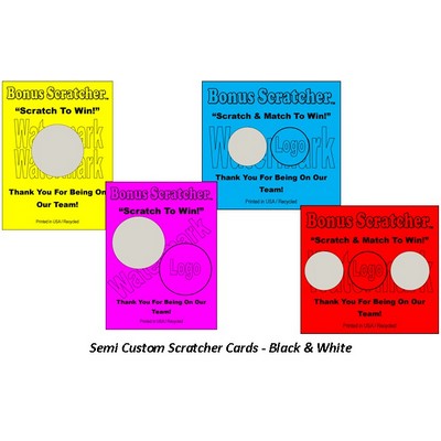 Semi Custom Scratcher Cards - Black & White (2.00"x3.50")