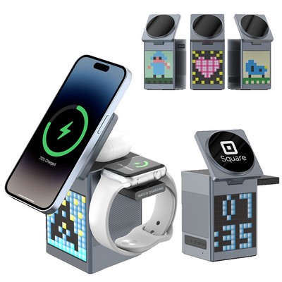 OmniX 5 in 1 Wireless Charger with Speaker and Clock