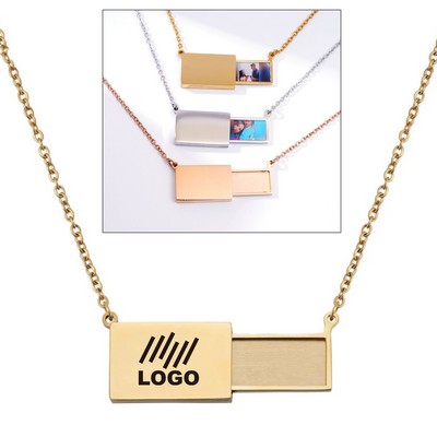 Customized Photo Text Envelope Necklace