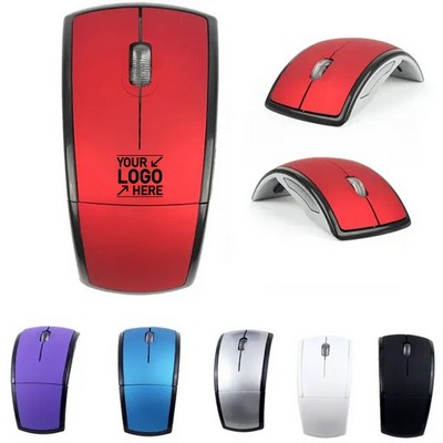 Foldable Arc Shape Wireless Mouse With USB Receiver