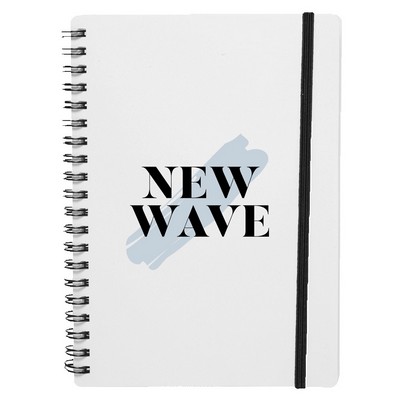 White Spiral Notebooks with Elastic Band