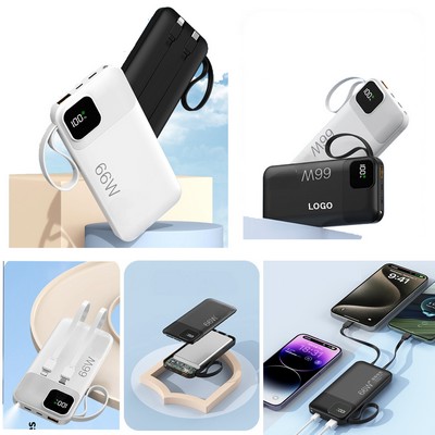 Fast Charging Power Bank with Charge Cables