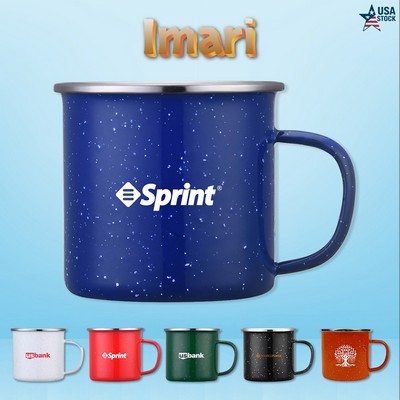 Imari 16 oz Speckled Enamel Mug with Stainless Steel Rim