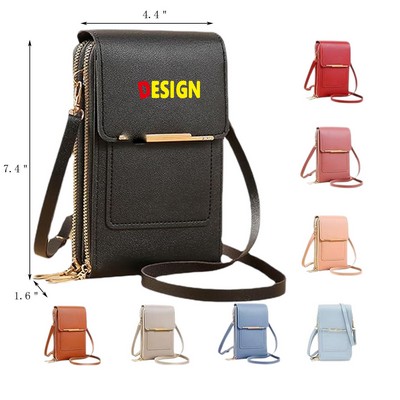 Anti-Theft Leather Bag Cell Phone Purse