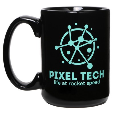 15oz Ceramic Mug: Black: Black