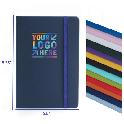 Hardcover 8.35 x 5.6 Inches Journal Notebook with Pen Holder and Ealstic Band