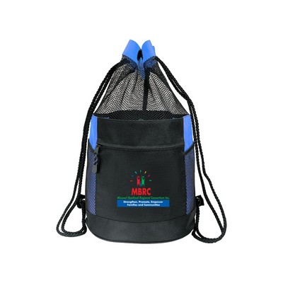 Deluxe Sports Travel Drawstring Mesh Tote Backpack Bag