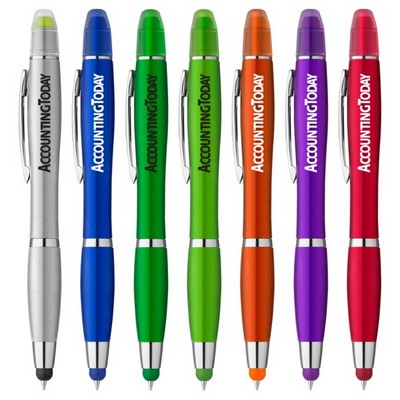 Curvaceous Metallic Stylus Highlighter Pen