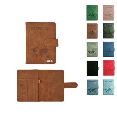 RFID Blocking Leather Travel Wallet Passport Holder