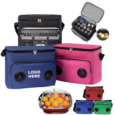Outdoor Adventure Thermal Insulated Tote Beach Cooler Bag with Built in Speakers
