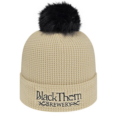 Waffle Knit Cap With Cuff