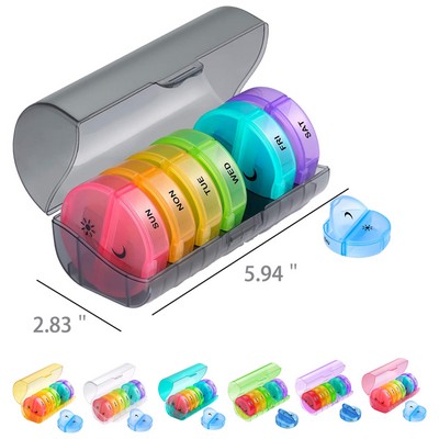 Large Weekly Pill Storage Box AM PM Medicine Box Twice A day Double Protection