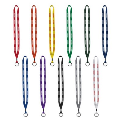 1/2" Polyester Lanyard with Metal Crimp & Split-Ring