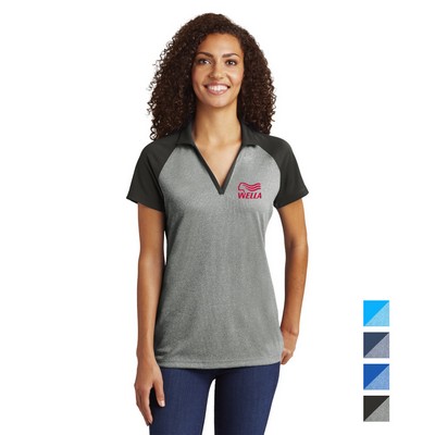 Sport-Tek® Women's PosiCharge® RacerMesh® Raglan Heather Block Polo