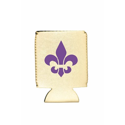 Metallic Gold Neoprene Flat Can Cooler