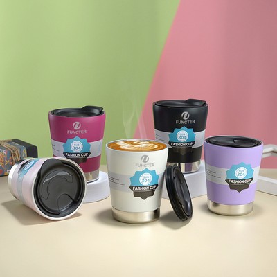 10 oz /318 ml Coffee Mug Camping Mug with Flip Lid Stainless Steel Travel Tumbler Cup