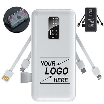 10,000mAh Fast Charging Power Bank with Mobile Phone Holder