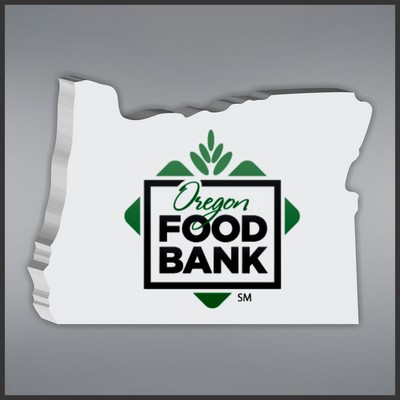 5" Oregon Shape Paperweight in White