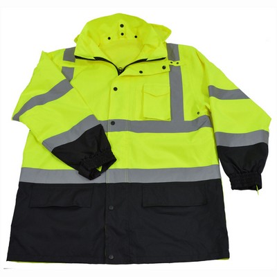 ANSI Class 3 Lime/Black Waterproof 3-IN-1 Thermal Parka Jacket