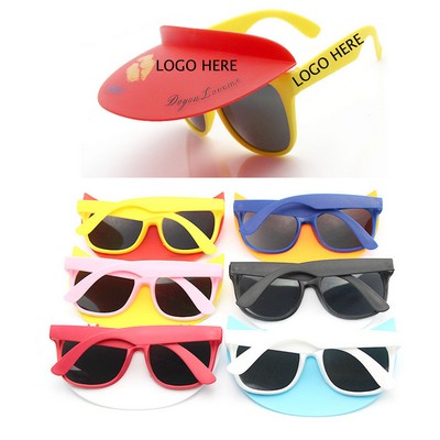 Two-Tone Plastic Visor Sunglasses