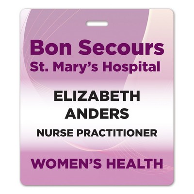 Full Color Name Badge W/Personalization (3.875"X3.375") Rectangle
