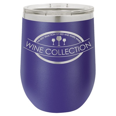 Purple Polar Camel™ 12 oz Stemless Wine Tumbler with a Clear Lid