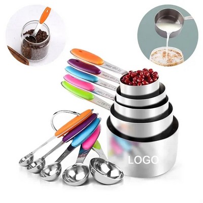 5-in-1 Measuring Cups & Spoons Set with Non-Slip Silicone Handles