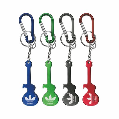 Guitar Shaped Bottle Opener with Key Chain & Carabiner