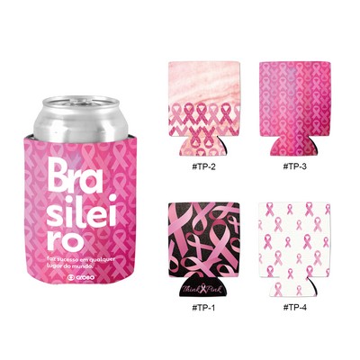 Free Shipping Ribbon Design Sublimated Collapsible Can Cooler