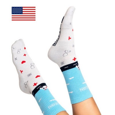 Custom Knit Cotton Crew Athletic, Performance, and Sports Socks