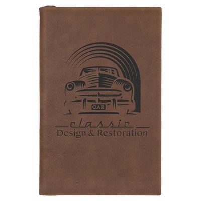 Dark Brown Leatherette Sketch Book with Unlined Notepad