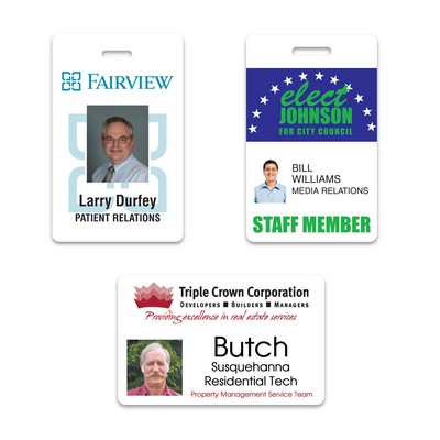 USA Made Laminated Photo ID Badge Rectangle (2.125"x3.375")