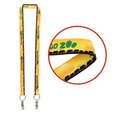 3/4" Dual LA-214 Attachment Sublimation Lanyard (Factory Direct) 10-12 Weeks Ocean