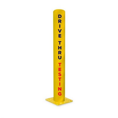 Pole Skinz™ COVID-19 Awareness Bollard Cover - Drive Thru Testing - 7"Dia x 60"H