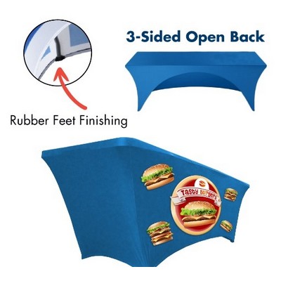 Value - 6 ft. x 30"Top x 29"H - 3 Sided Hemmed Stretch Table Throw (Full Coverage Dye Sublimation)